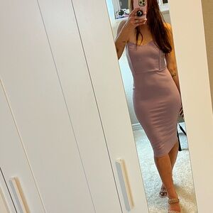 Lavender Strapless Midi Dress, Sz M